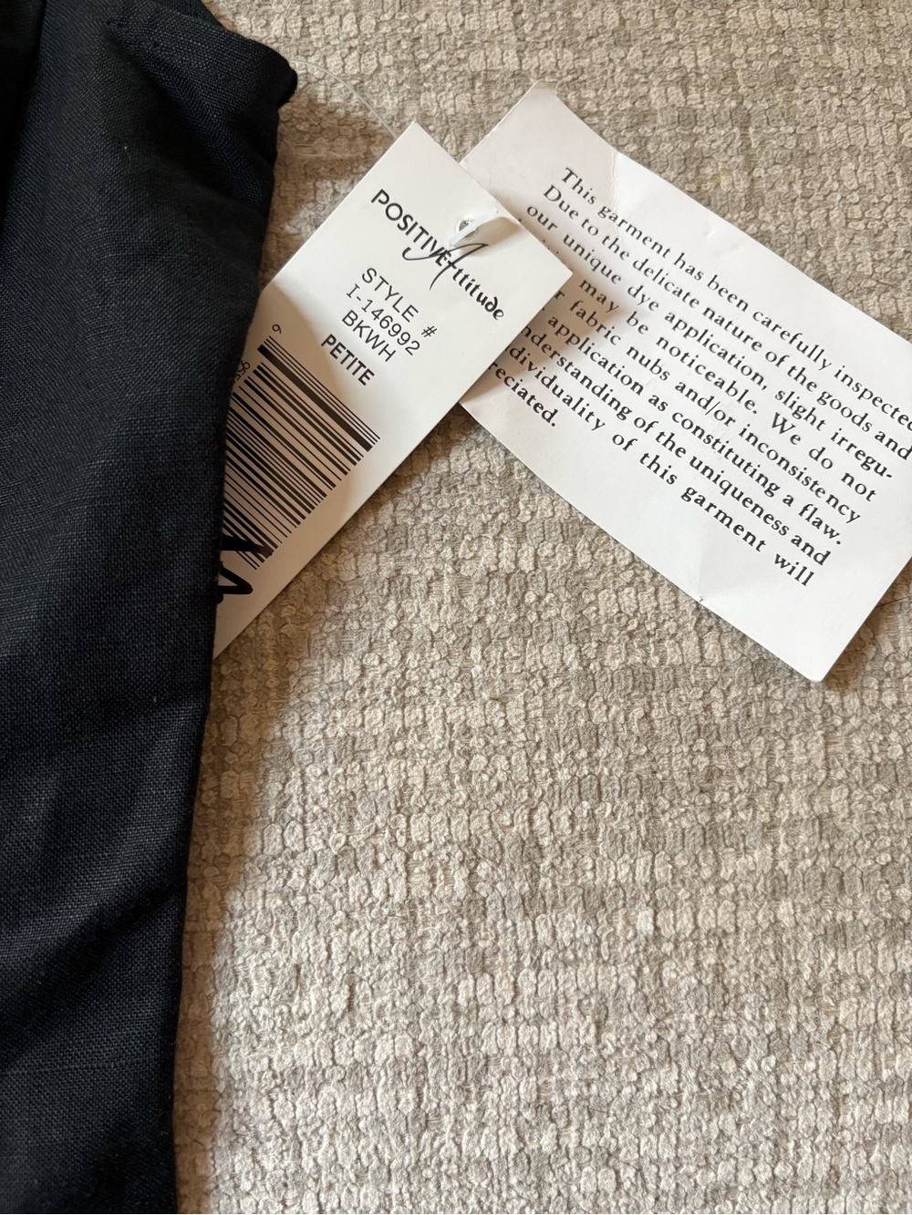 Positive Attitude Black Linen-Blend Button-Up Vest - Picture 3 of 5